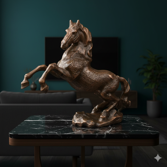 Horse Statue Sculpture, Standing Horse Brass Figurines In Home Decoration, European Style Animal Desktop Ornament Crafts Housewarming Gift