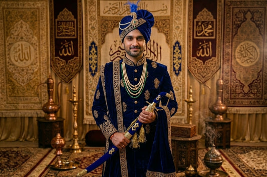 Wedding Ceremonial Sword – Royal Blue & Gold Edition