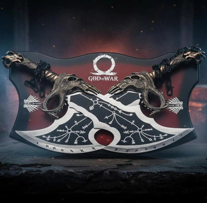 God of War Blades of Chaos Metal God of War Blades of Chaos Sword Twin Blades and Axe Cosplay Gift Idea