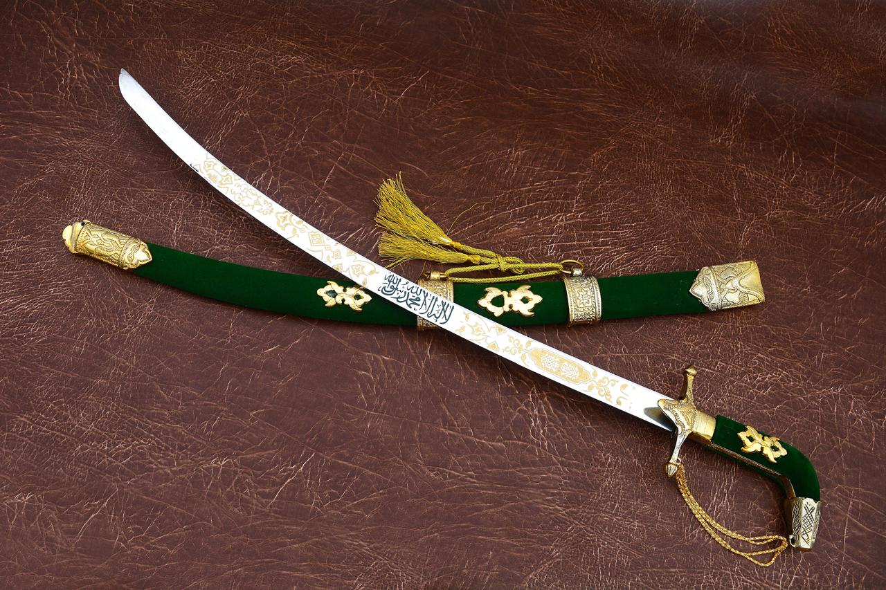 Wedding Ceremonial Sword – Green & Gold Edition