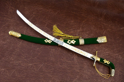 Wedding Ceremonial Sword – Green & Gold Edition