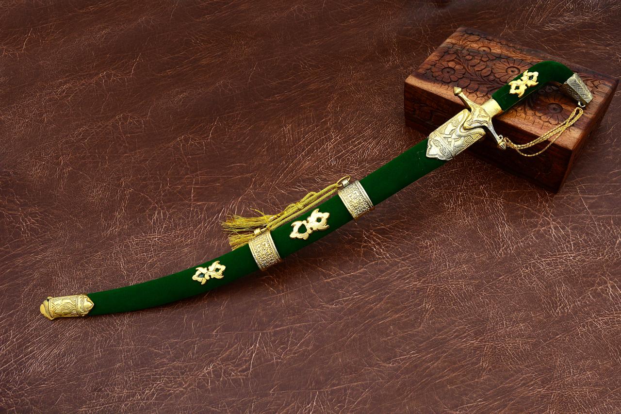 Wedding Ceremonial Sword – Green & Gold Edition
