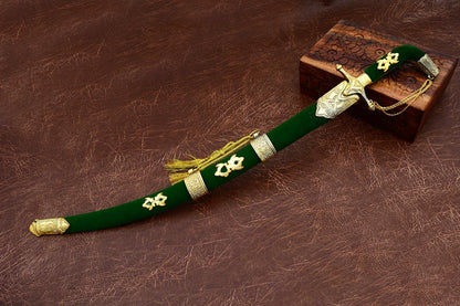 Wedding Ceremonial Sword – Green & Gold Edition
