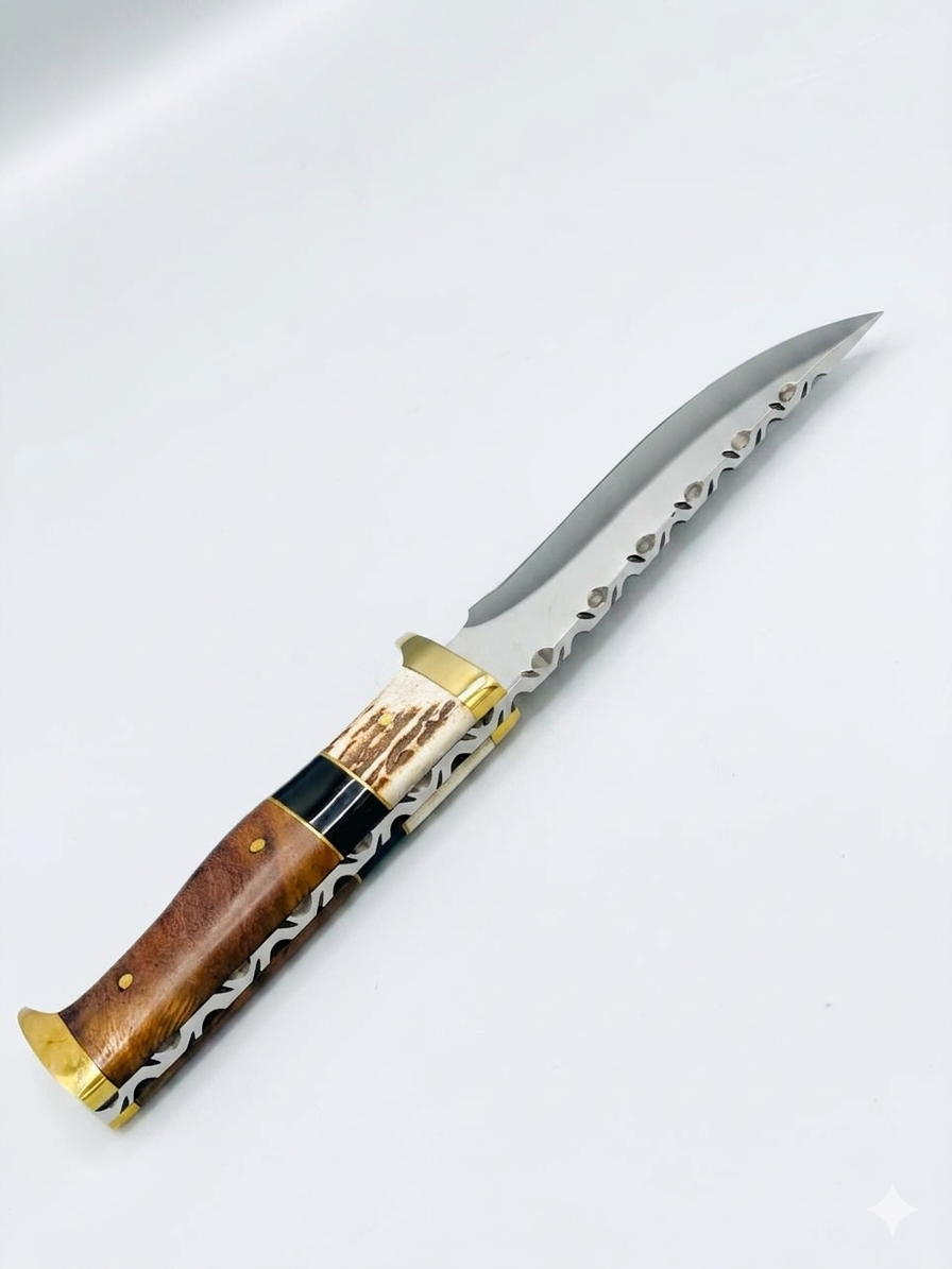 Hunter's Bowie Knife with Leather Sheath