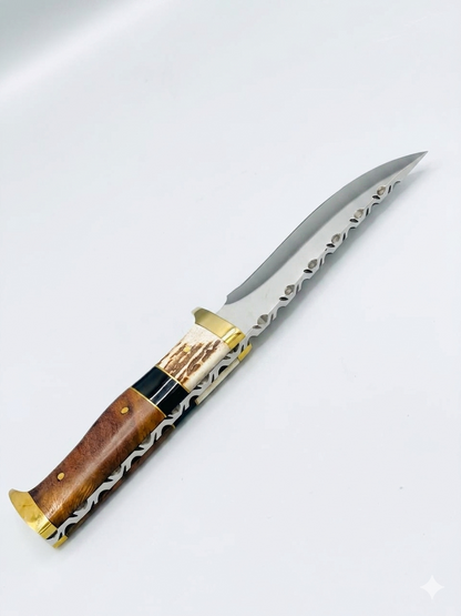 Hunter's Bowie Knife with Leather Sheath