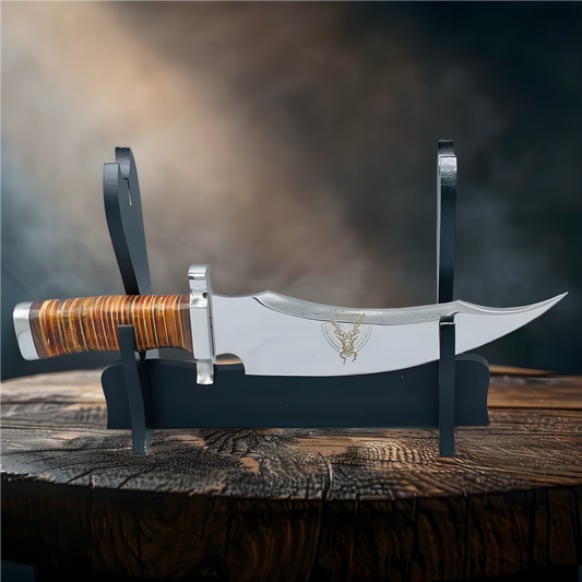 Colossal Custom Handmade D2 Tool Steel Bowie Knife and Custom Engraving Option – Hunting & Survival Knife with Leather Sheath