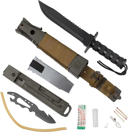 Rambo-Style Survival Knife with Fire Steel & Holster