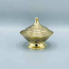 Load image into Gallery viewer, Intricately Crafted Brass Decorative Bowl with Lid
