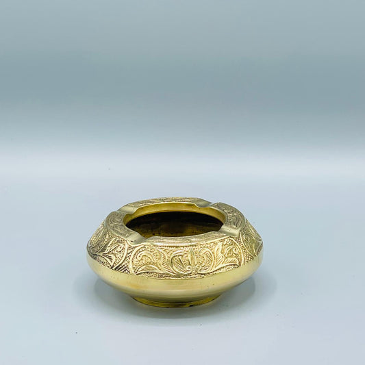 Elegant Brass Ashtray with Intricate Design