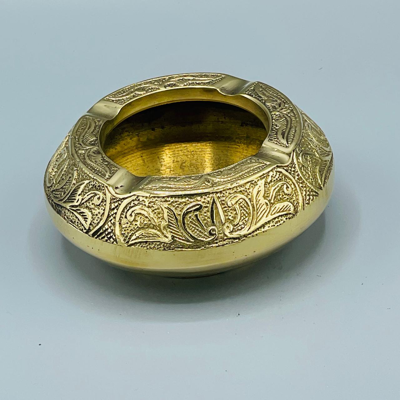 Elegant Brass Ashtray with Intricate Design