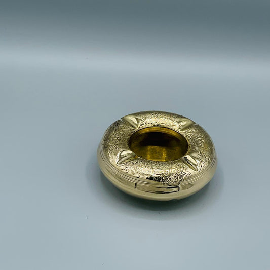 Elegant Brass Ashtray with Intricate Desig
