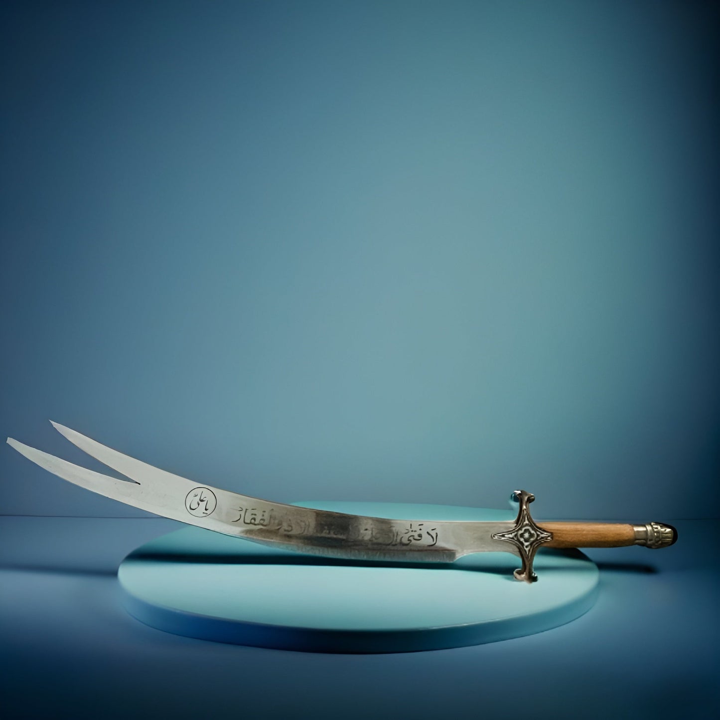 Zulfiqar Sword with Decorative Blade and Wooden Handle – Collector's Edition