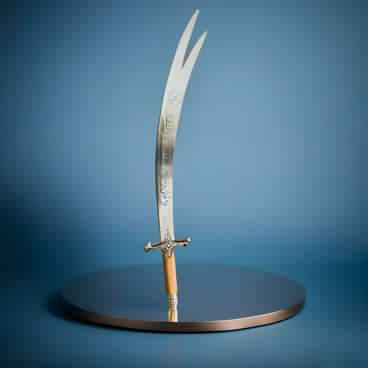Zulfiqar Sword with Decorative Blade and Wooden Handle – Collector's Edition