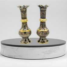 Load image into Gallery viewer, Artistic Pair of Ornate Brass Vases
