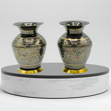 Load image into Gallery viewer, Exquisite Pair of Handcrafted Brass Vases

