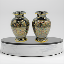 Load image into Gallery viewer, Vibrant Pair of Decorative Brass Vases
