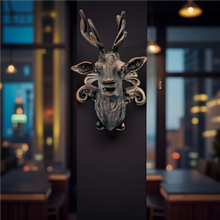Load image into Gallery viewer, Antique Brass Deer Head Wall Art
