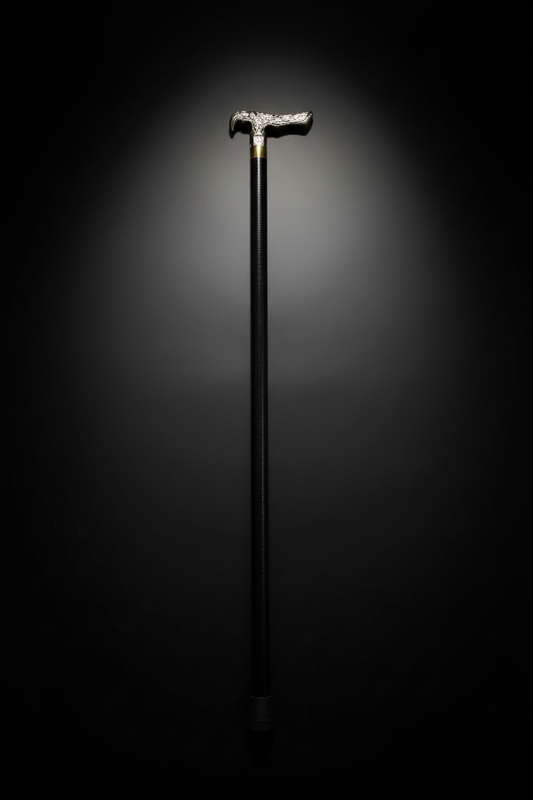 Falcon T-Handle Sword Cane - Hidden Blade Walking Stick | Silver Falcon Handle Self Defense Cane
