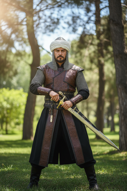 Ertugrul Warrior Holding Silver Sword