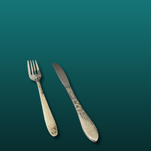 Load image into Gallery viewer, Luxury Laser-Cut Floral Stainless Steel Flatware
