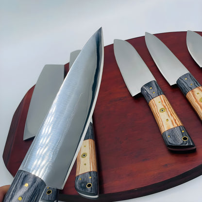 Custom Handmade High Carbon Steel Chef Knife Set