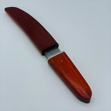 Load image into Gallery viewer, Japanese Handcrafted Damascus Tanto knife Red wood handle and sheath
