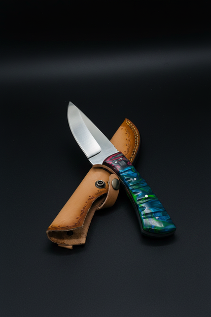 Multi-color resin knife diagonal on black