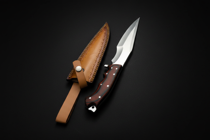 Skinner knife side by side on black background