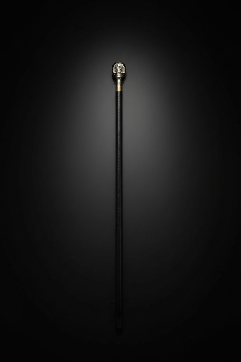 Skull Handle Sword Cane - Hidden Blade Walking Stick | Gothic Silver Skull Self Defense Cane