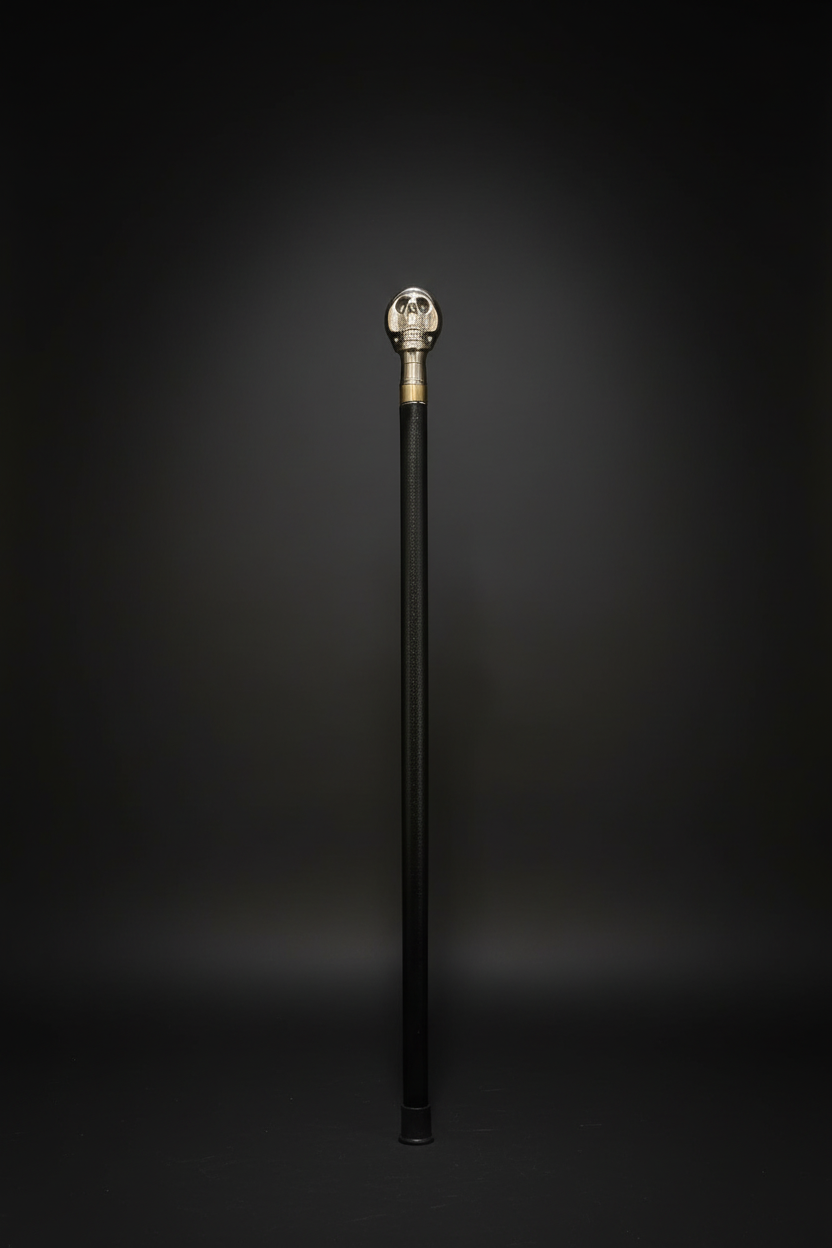 Skull Handle Sword Cane - Hidden Blade Walking Stick | Gothic Silver Skull Self Defense Cane